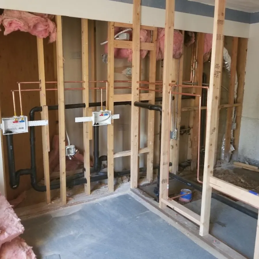 Copper pipe rough-in and plumbing installation in Lihue